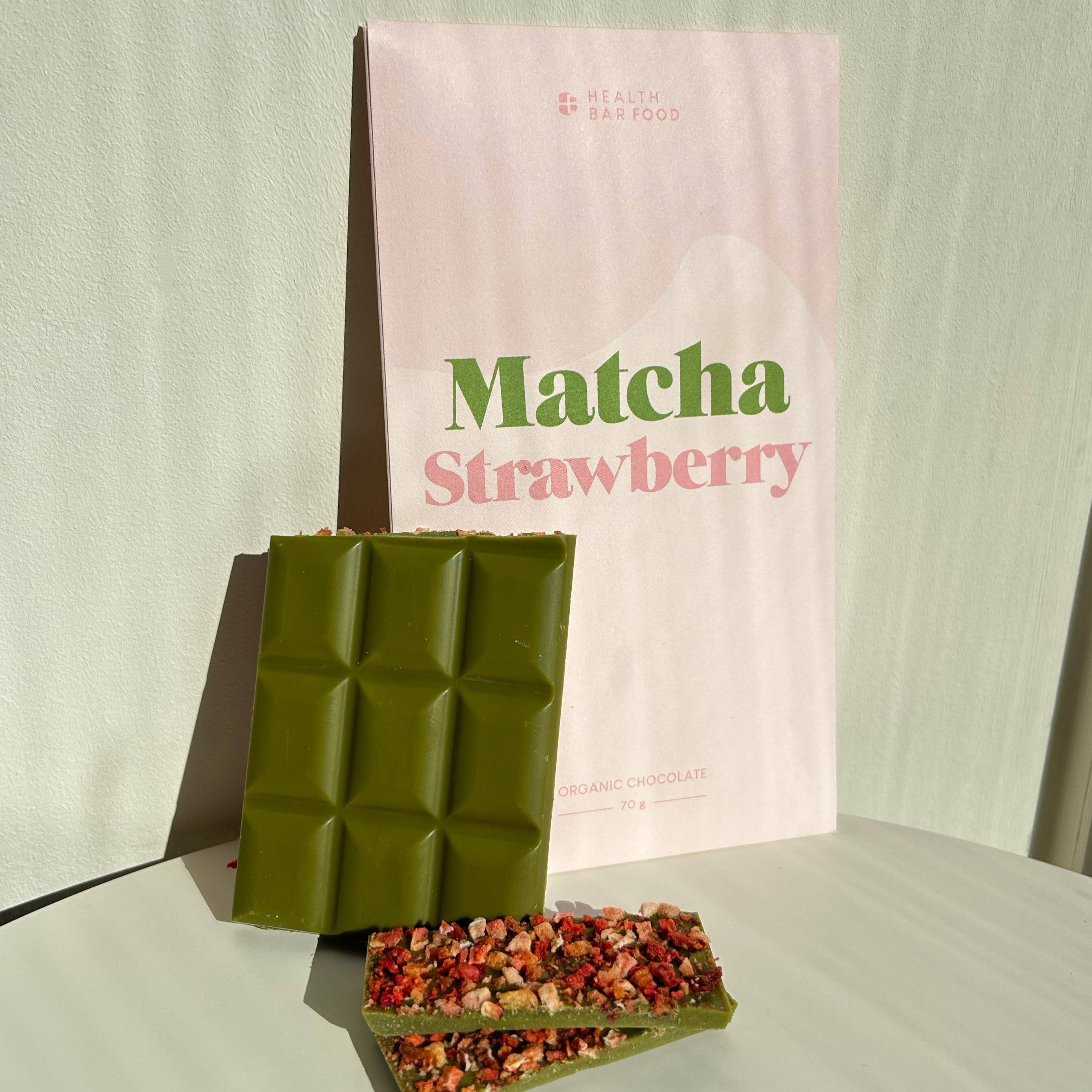 Organic Matcha Chocolate Strawberry Bar 🍵🍫✨