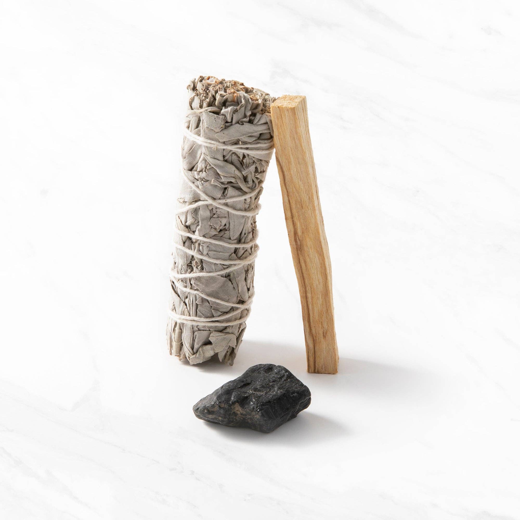 Black Tourmaline Smudge Ritual Set – Cleanse, Protect & Invite Positive Energy