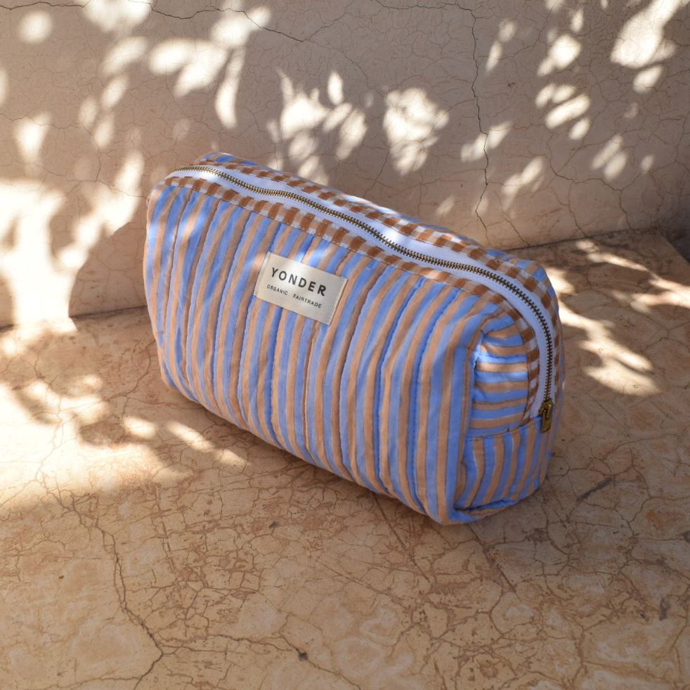 Striped Organic Cotton Wash Bag Candy