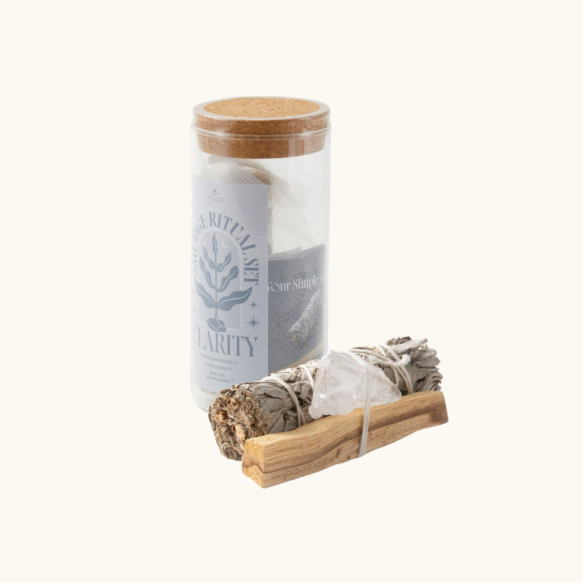Clear Quartz Smudge Ritual Set – Cleanse, Protect & Invite Positive Energy