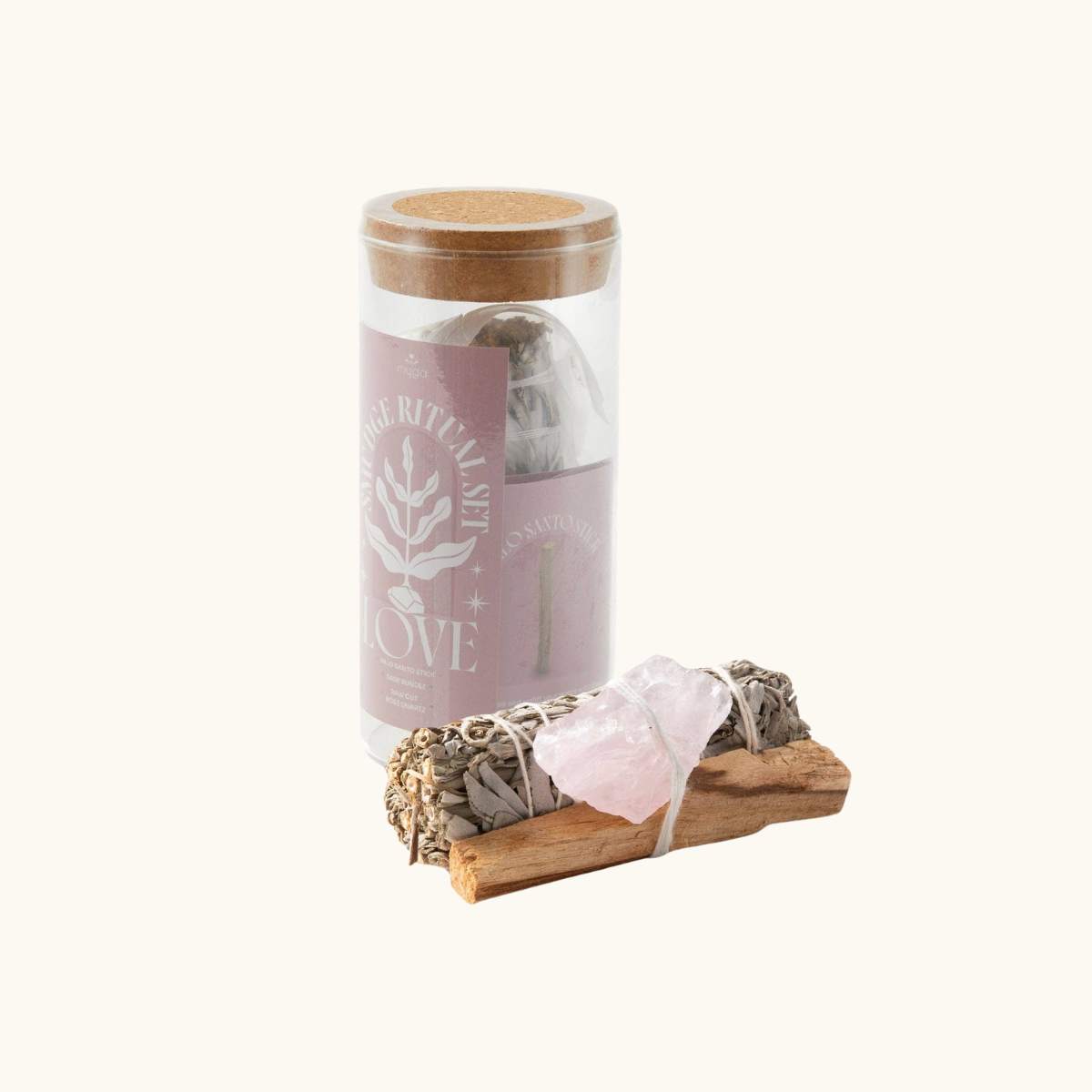Rose Quartz Smudge Ritual Set – Cleanse, Protect & Invite Positive Energy
