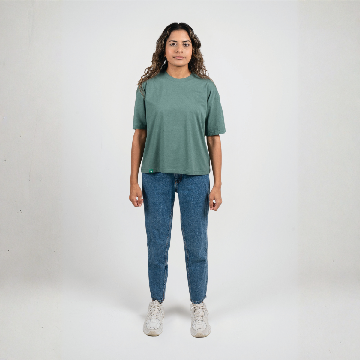 Organic Cotton Boxy T-Shirt - Sea Green