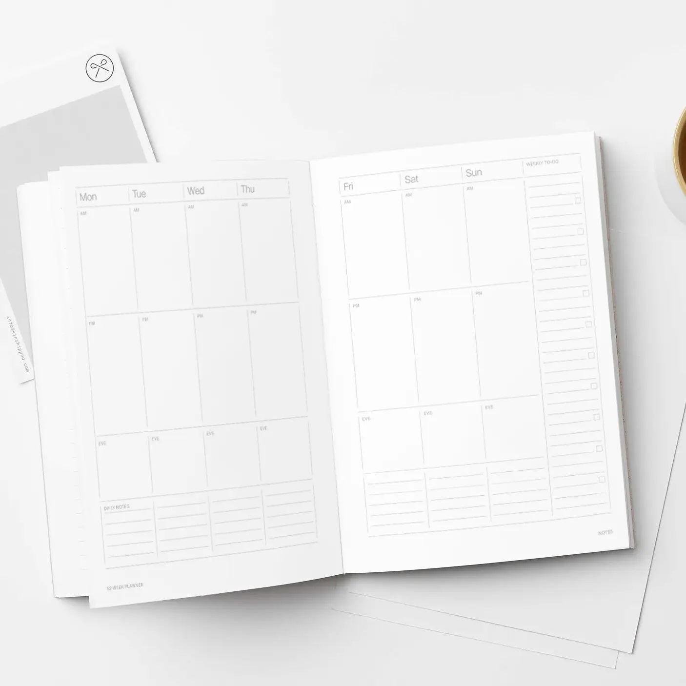 Kinshipped - A5 Coral Undated 52 Week Planner