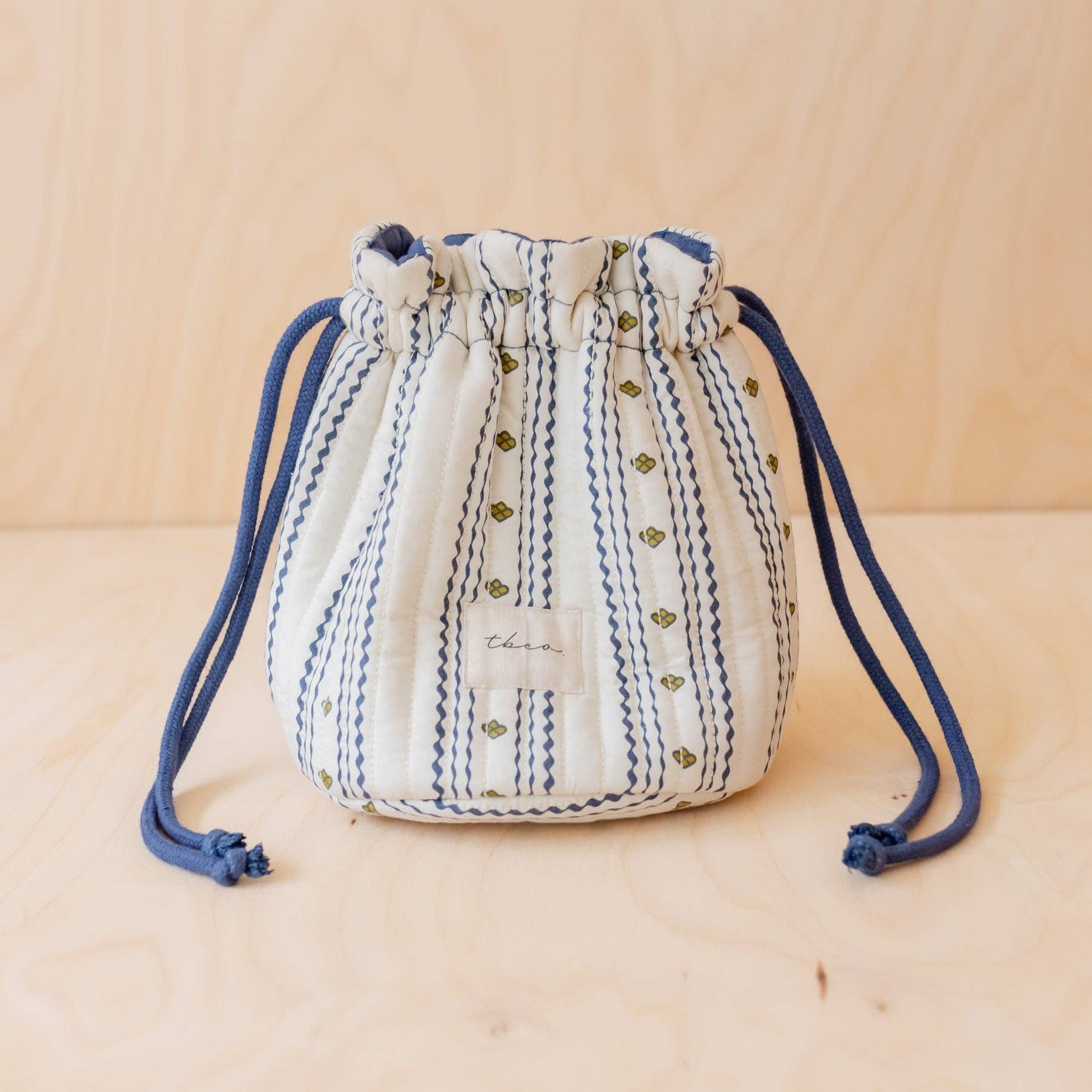 Cotton Wash Bag in Navy Ditsy Floral