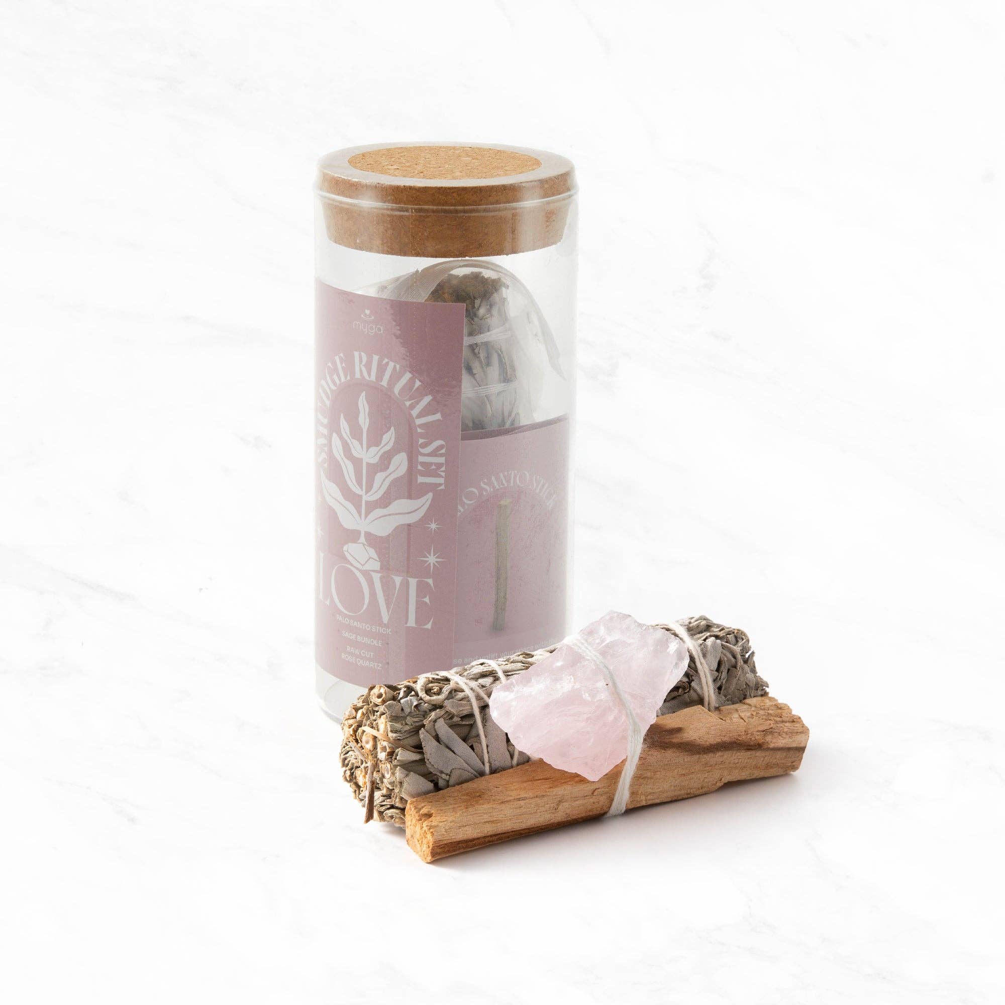 Rose Quartz Smudge Ritual Set – Cleanse, Protect & Invite Positive Energy