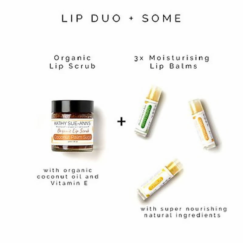 Lip Duo + Some ~ Organic Lip Scrub & Lip Balms