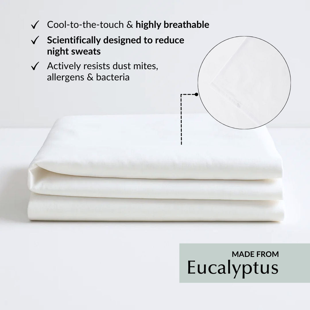 Cool & Comfy Silk Flat Sheet (Eucalyptus)