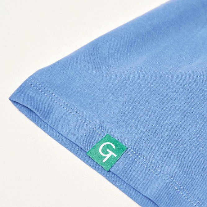 Organic Cotton Cropped Tank Top - Ocean Blue