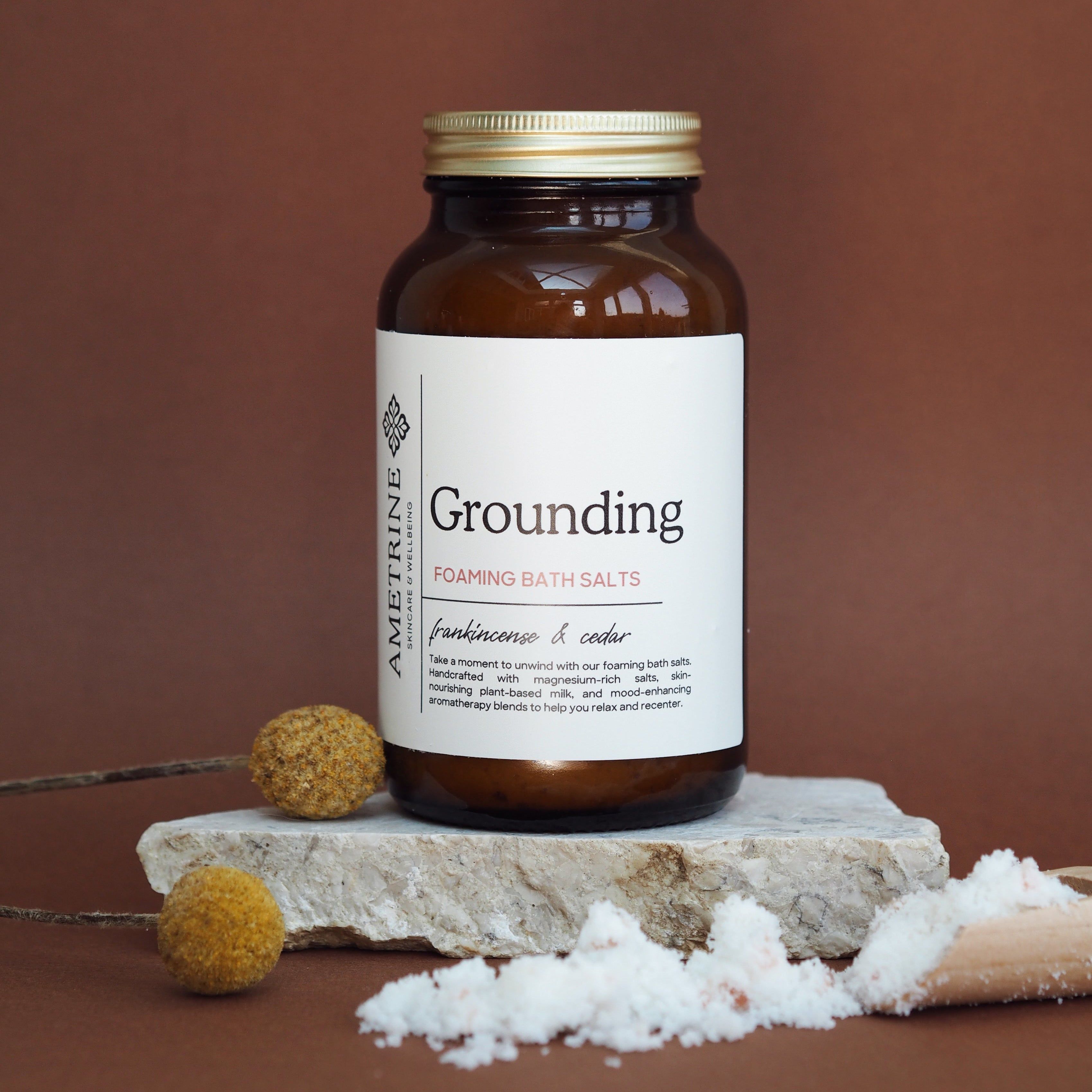 Grounding Foaming Bath Salts - Frankincense & Sweet Orange