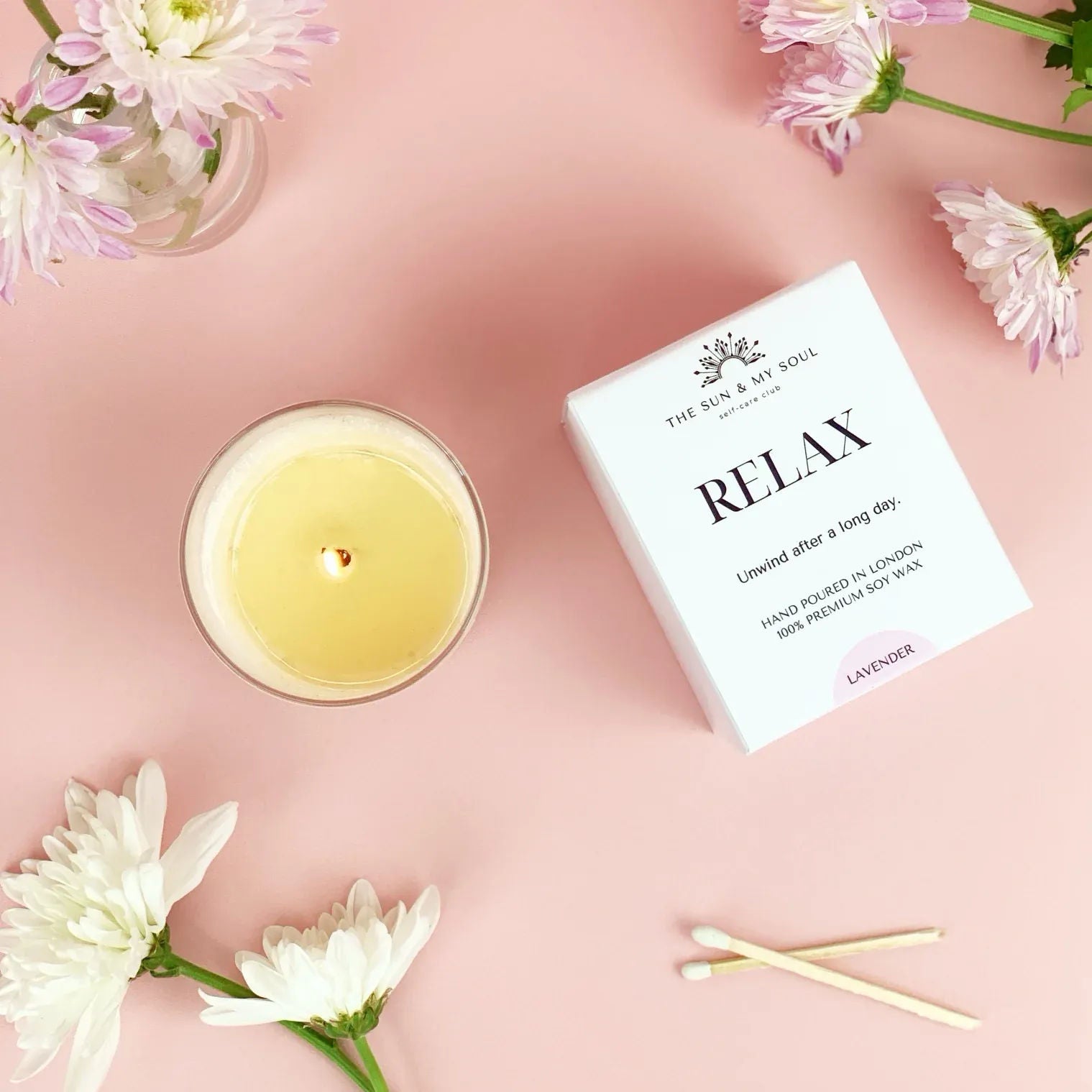 Relax - Lavender Scented Premium Soy Wax Candle