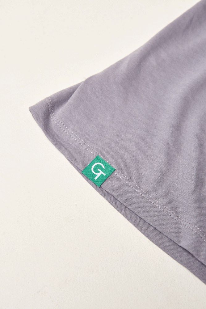 Organic Cotton Cropped Tank Top - Slate Grey