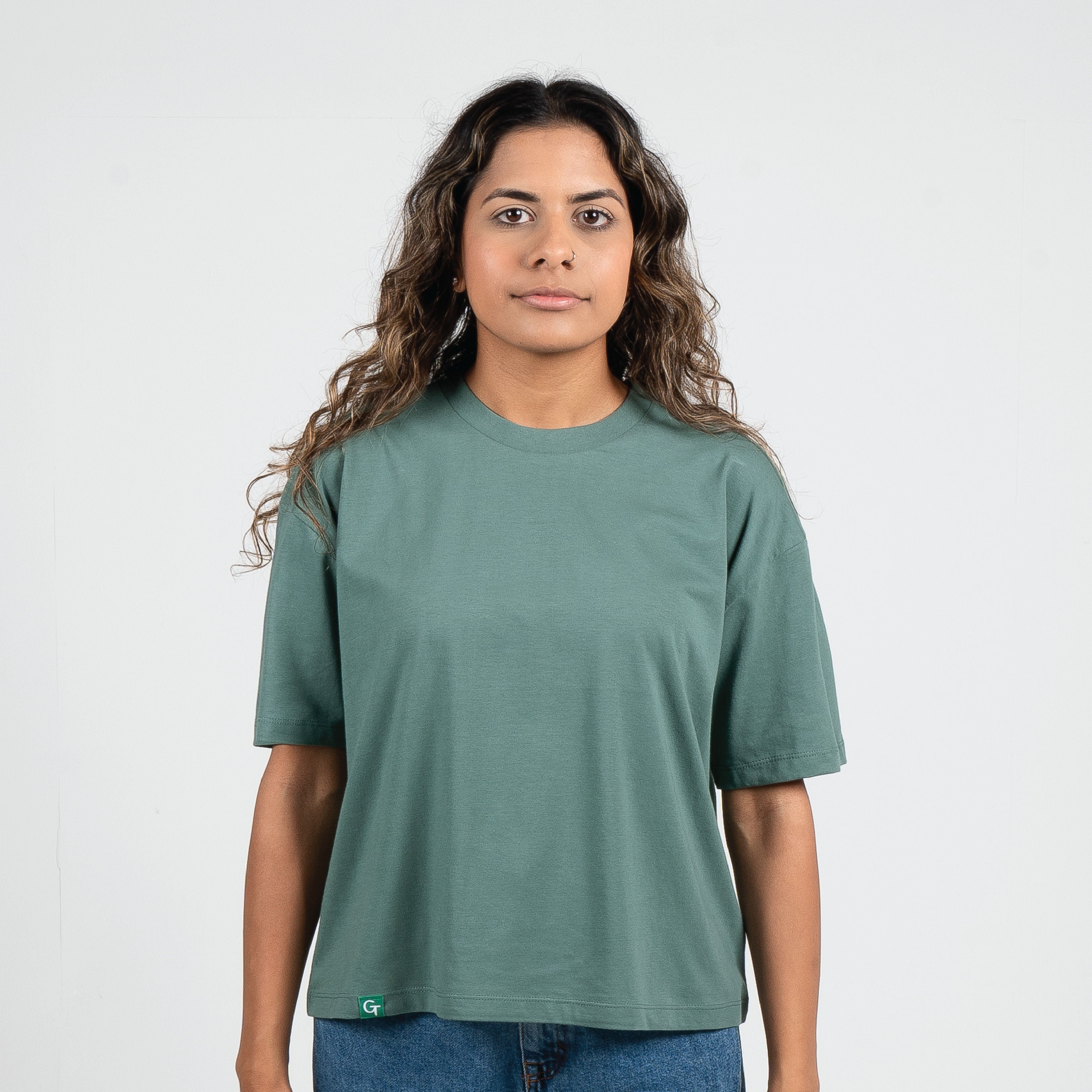 Organic Cotton Boxy T-Shirt - Sea Green