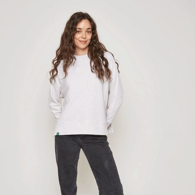 Organic Cotton Oversized Sweater - Snow Grey Heather