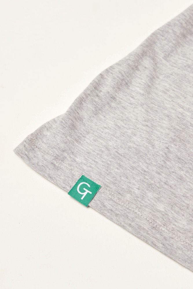 Organic Cotton Cropped Tank Top - Light Grey Heather