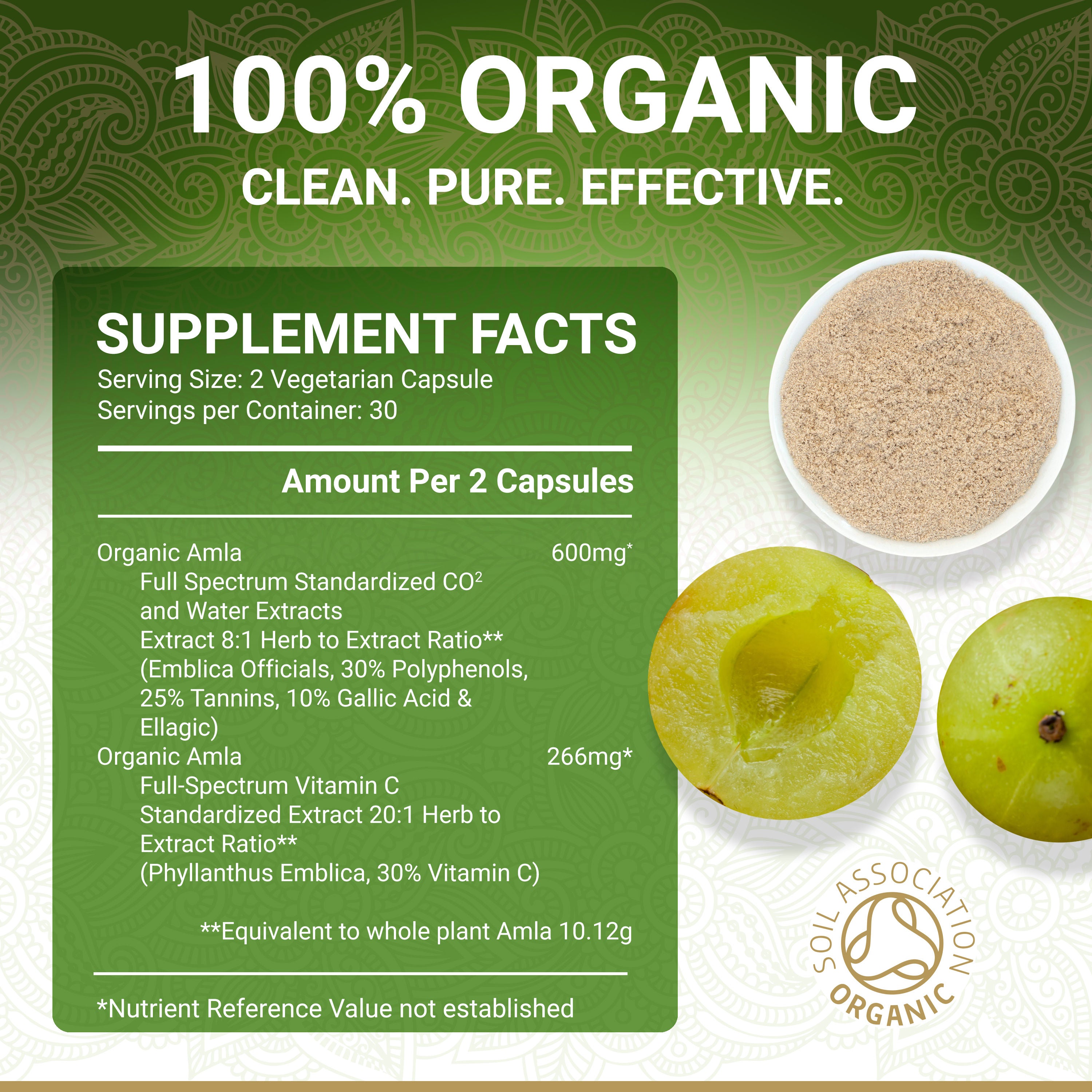True Veda Organic Amla 180 Capsules (3 Bottles)