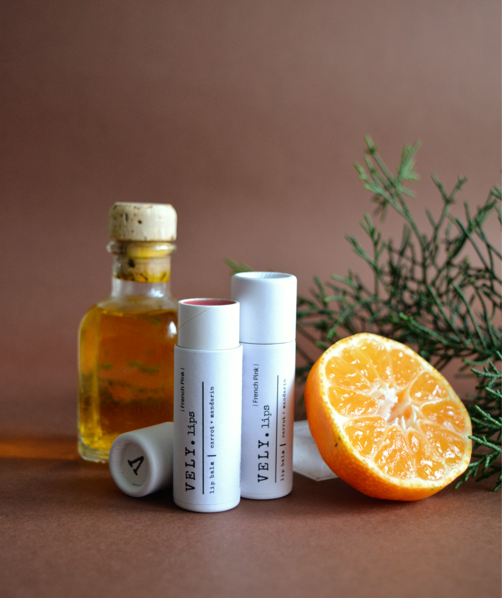 Natural Tinted Lip Balm "French Pink", Vegan