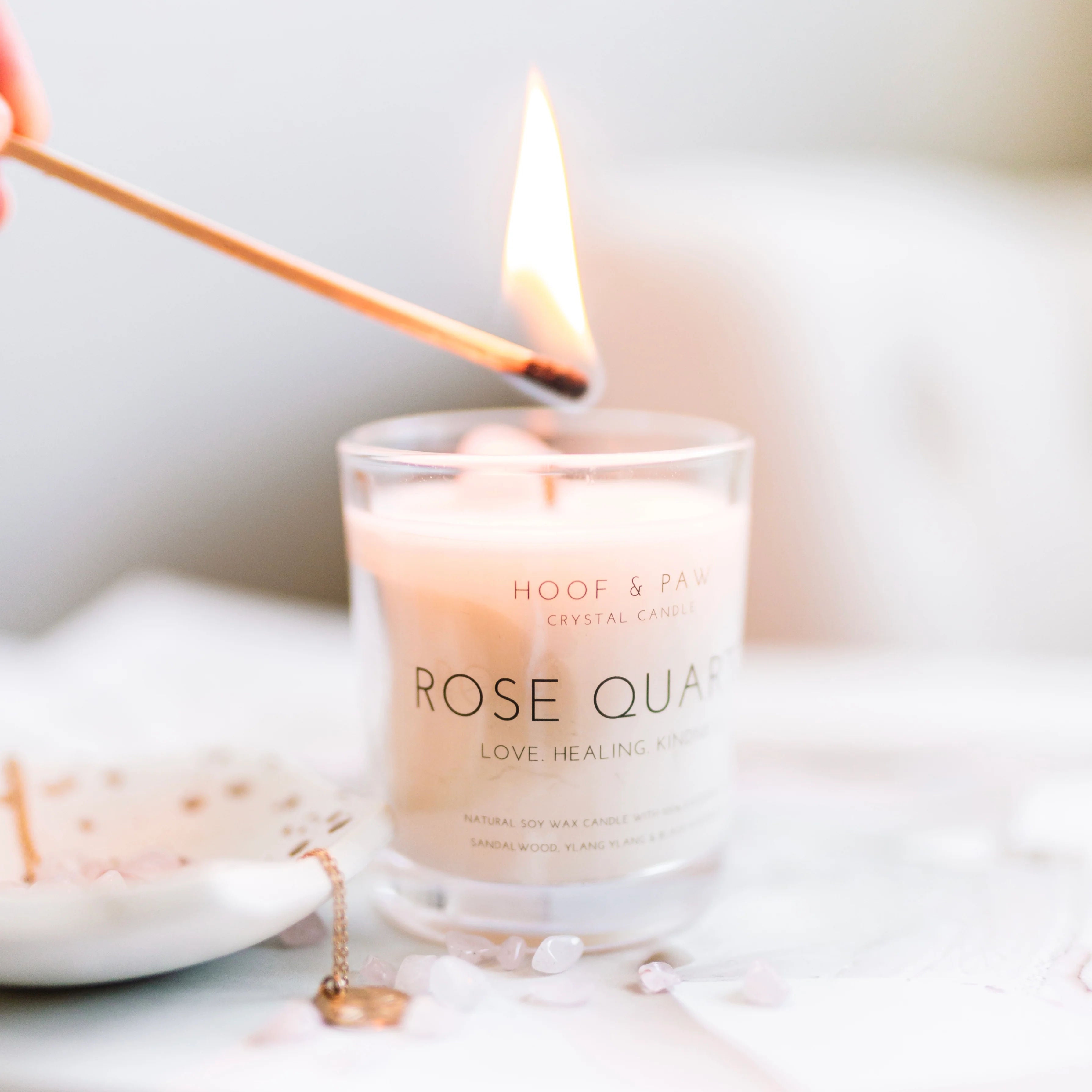 Rose Quartz Travel Candle ~ Soy Wax