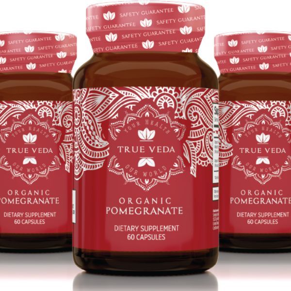 True Veda Organic Pomegranate Extract 180 Capsules (3 Bottles)