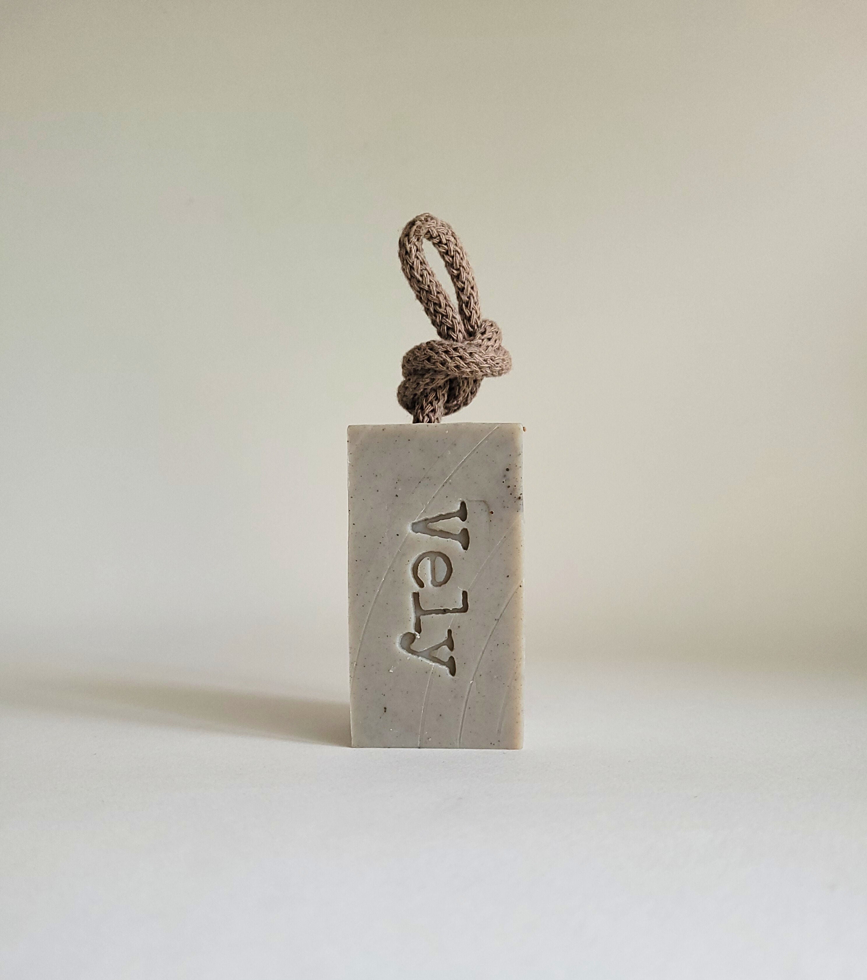 Natural Vegan Soap On A Rope With Dead Sea Clay "Sea Meditation"