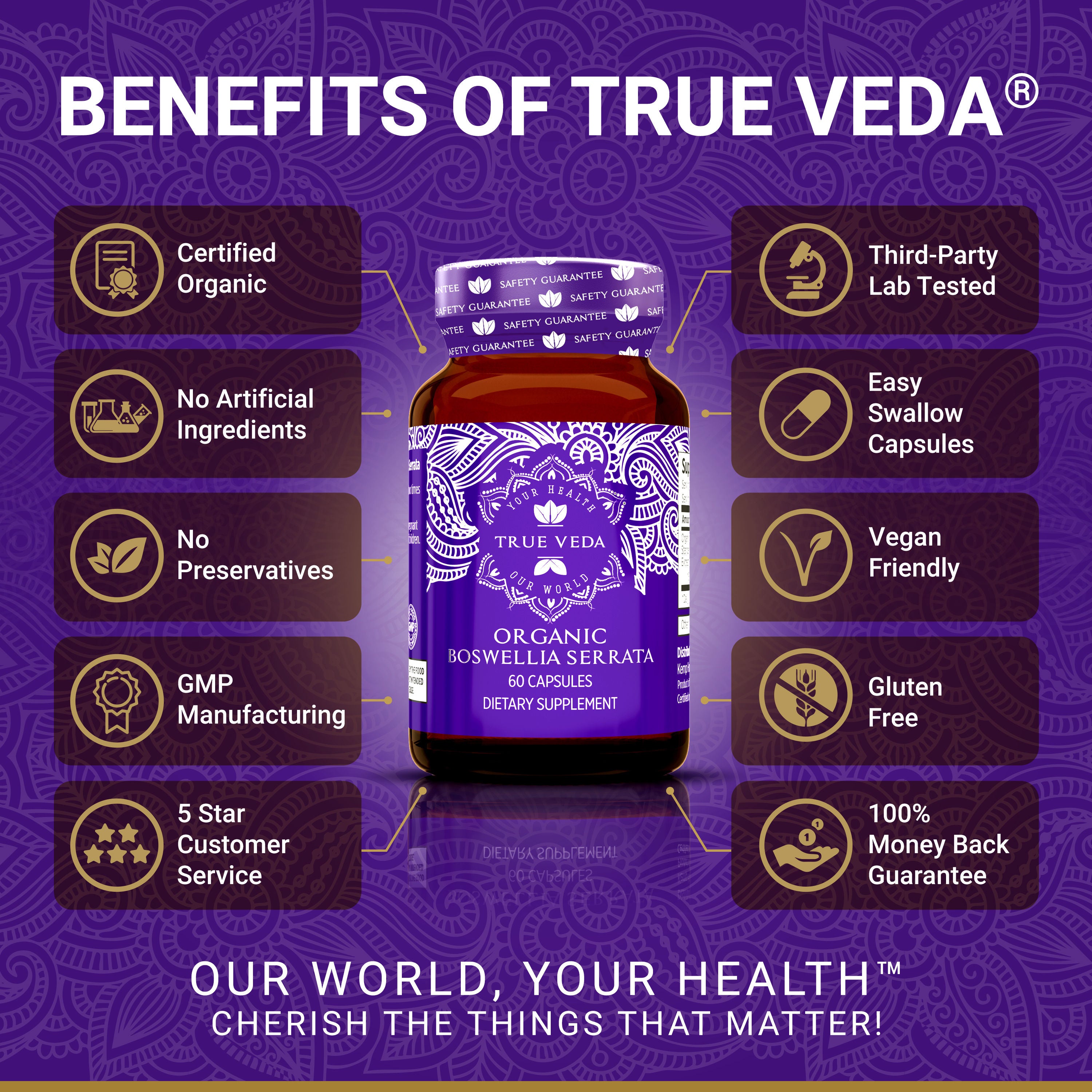 True Veda Organic Boswellia Serrata 60 Capsules