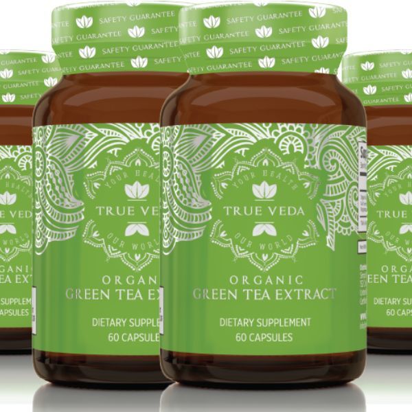 True Veda Organic Green Tea Extract 360 Capsules (6 Bottles)