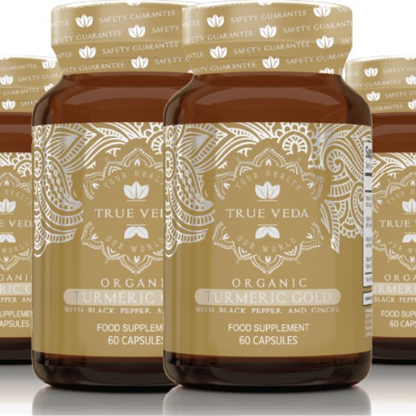 True Veda Organic Turmeric Gold 360 Capsules (6 Bottles)