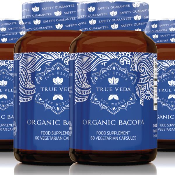 True Veda Organic Bacopa Monnieri 360 Capsules (6 Bottles)