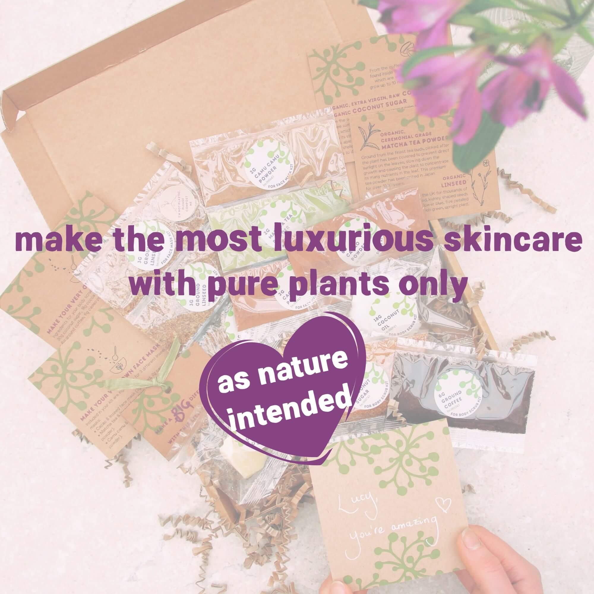 Get Well Soon Organic Vegan Make Your Own Skincare Pamper Letterbox Gift