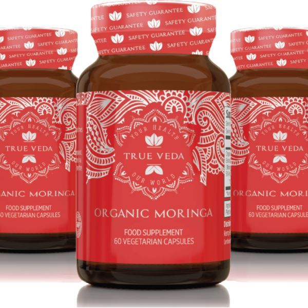 True Veda Organic Moringa 180 Capsules (3 Bottles)