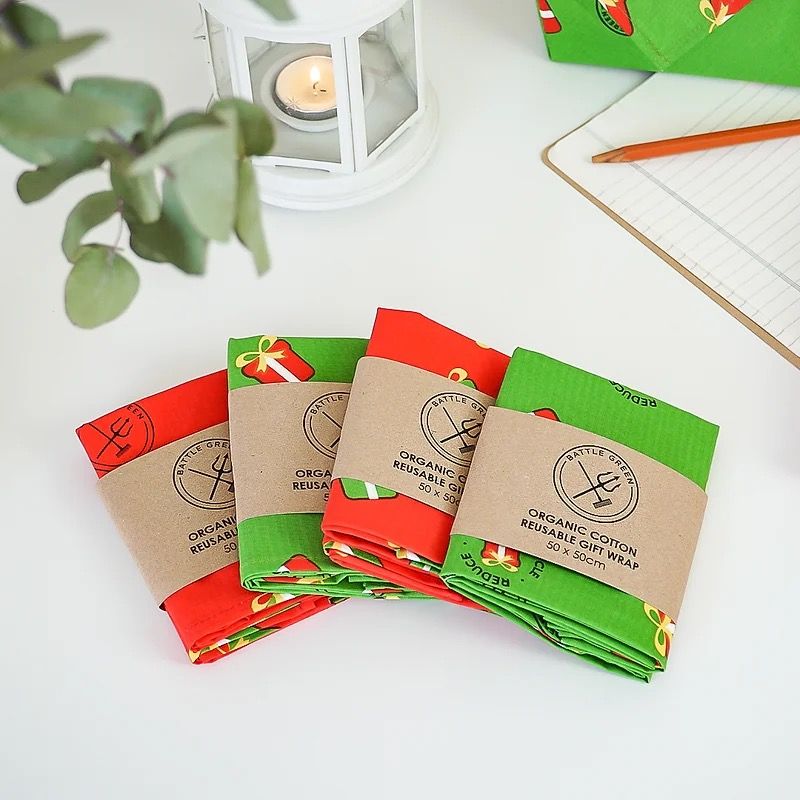 Reusable Cotton Gift Wrap - 4 Pack