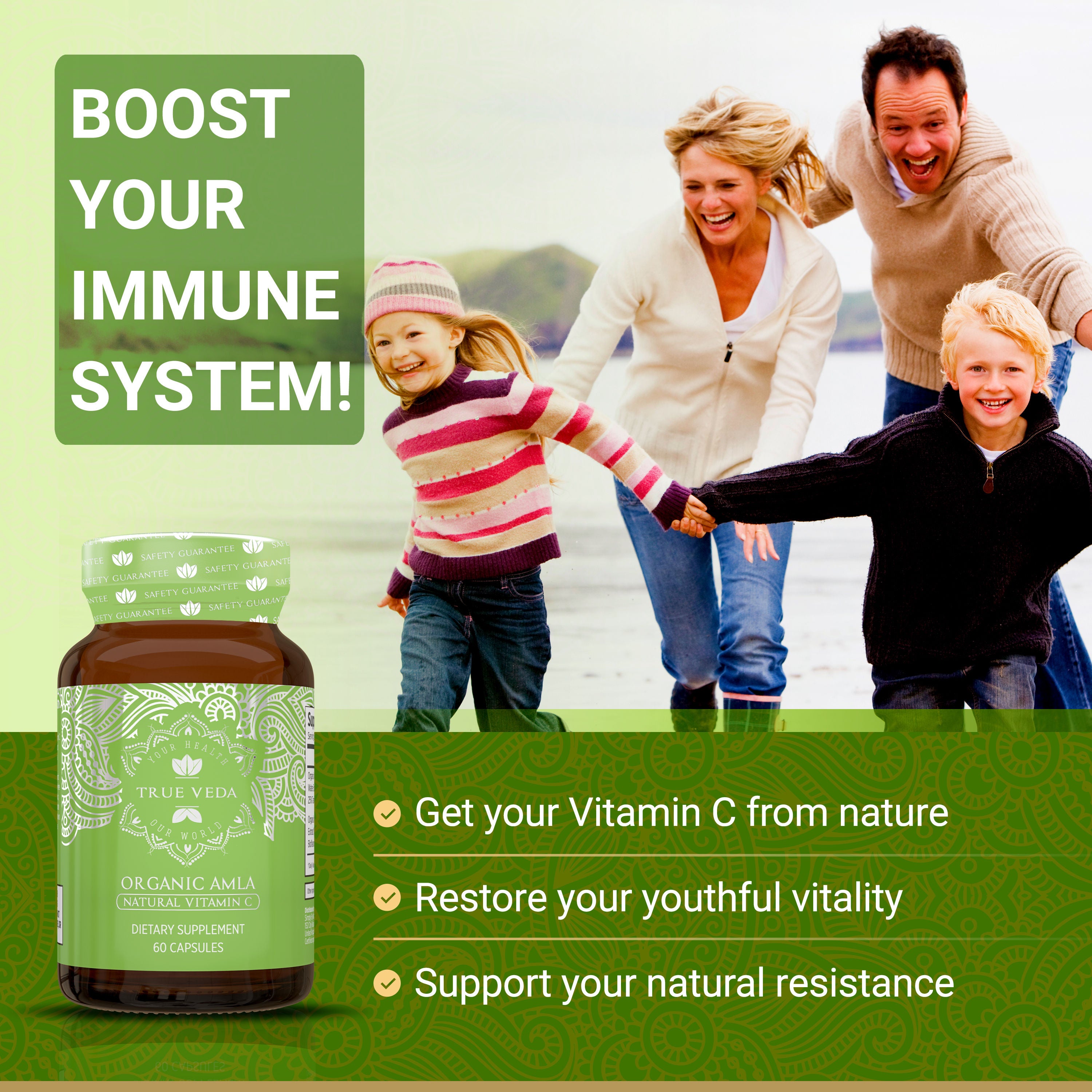 True Veda Organic Amla 180 Capsules (3 Bottles)