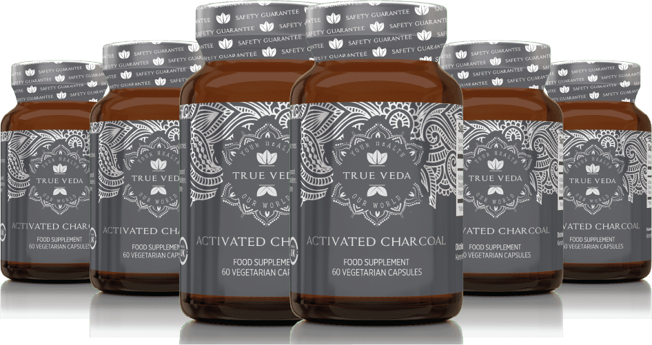 True Veda Activated Charcoal 360 Capsules (6 Bottles)