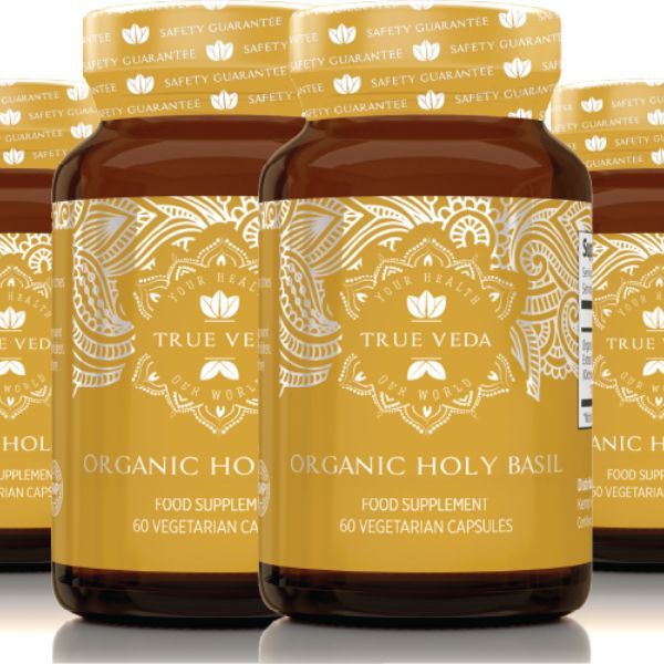 True Veda Organic Holy Basil Vitamin B6 360 Capsules (6 Bottles)