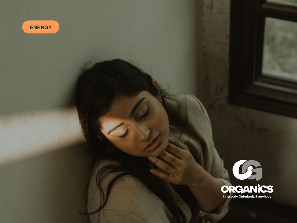 Tired woman resting with her eyes closed