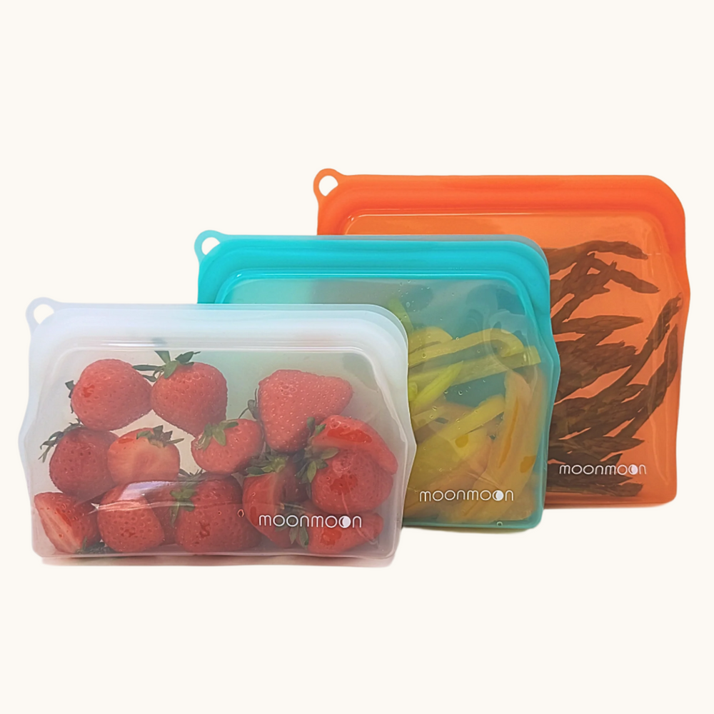 Reusable Silicone Multipack Food Bags - Set of 3 Freezer Bags