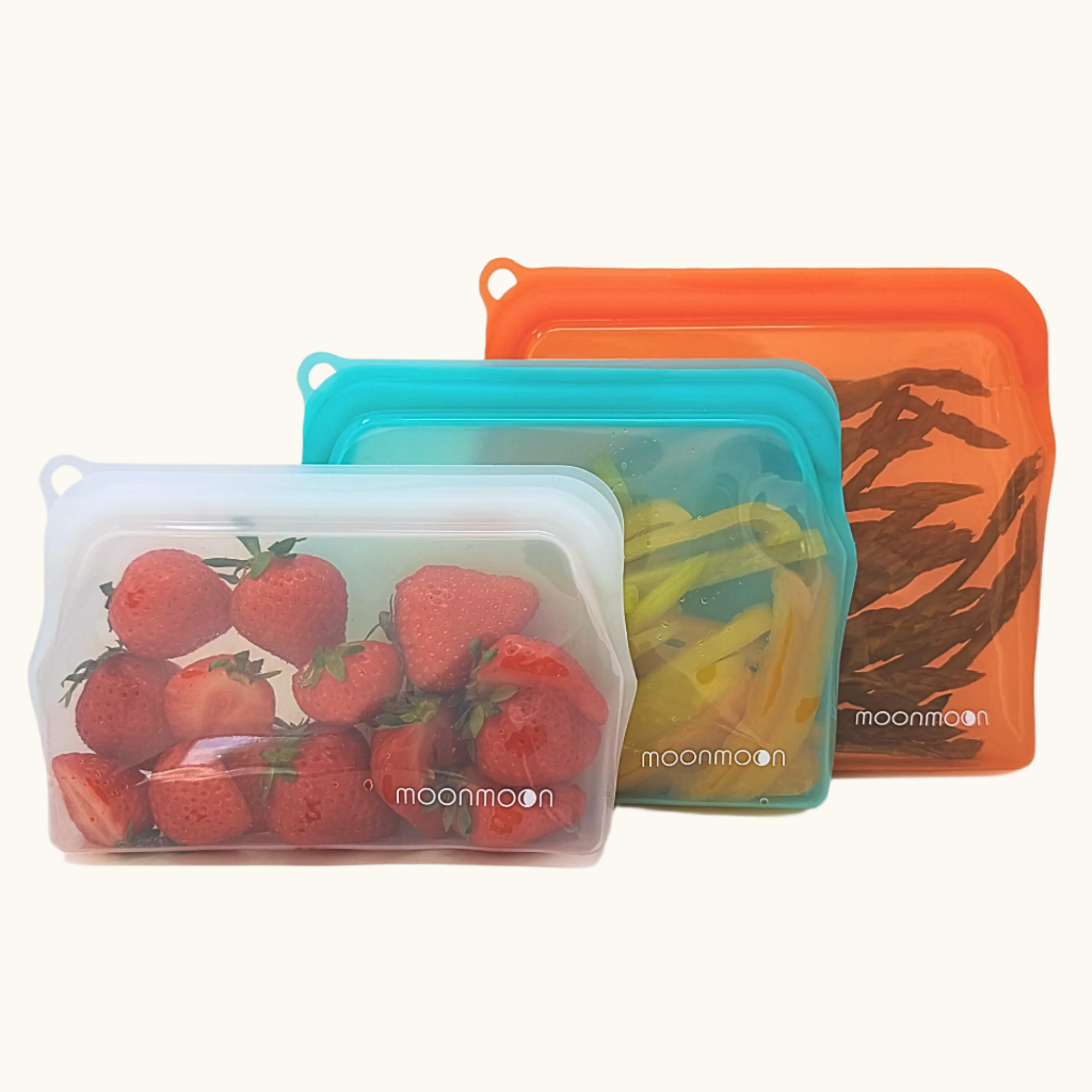 Reusable Silicone Food Bags - Set of 3 Freezer Bags