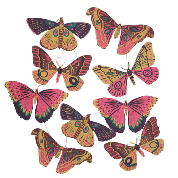 Butterfly Vertical Wall Hanging Garland ~ Recycled Cotton Paper