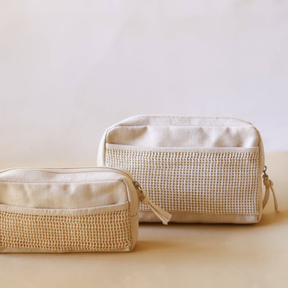 Organic Lifestyle Accessory Pouch With Netting ~ Medium
