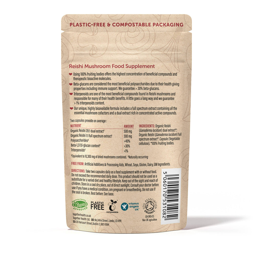 Together Health - Reishi Mushroom 10,300mg - High Strength – 60 Capsules