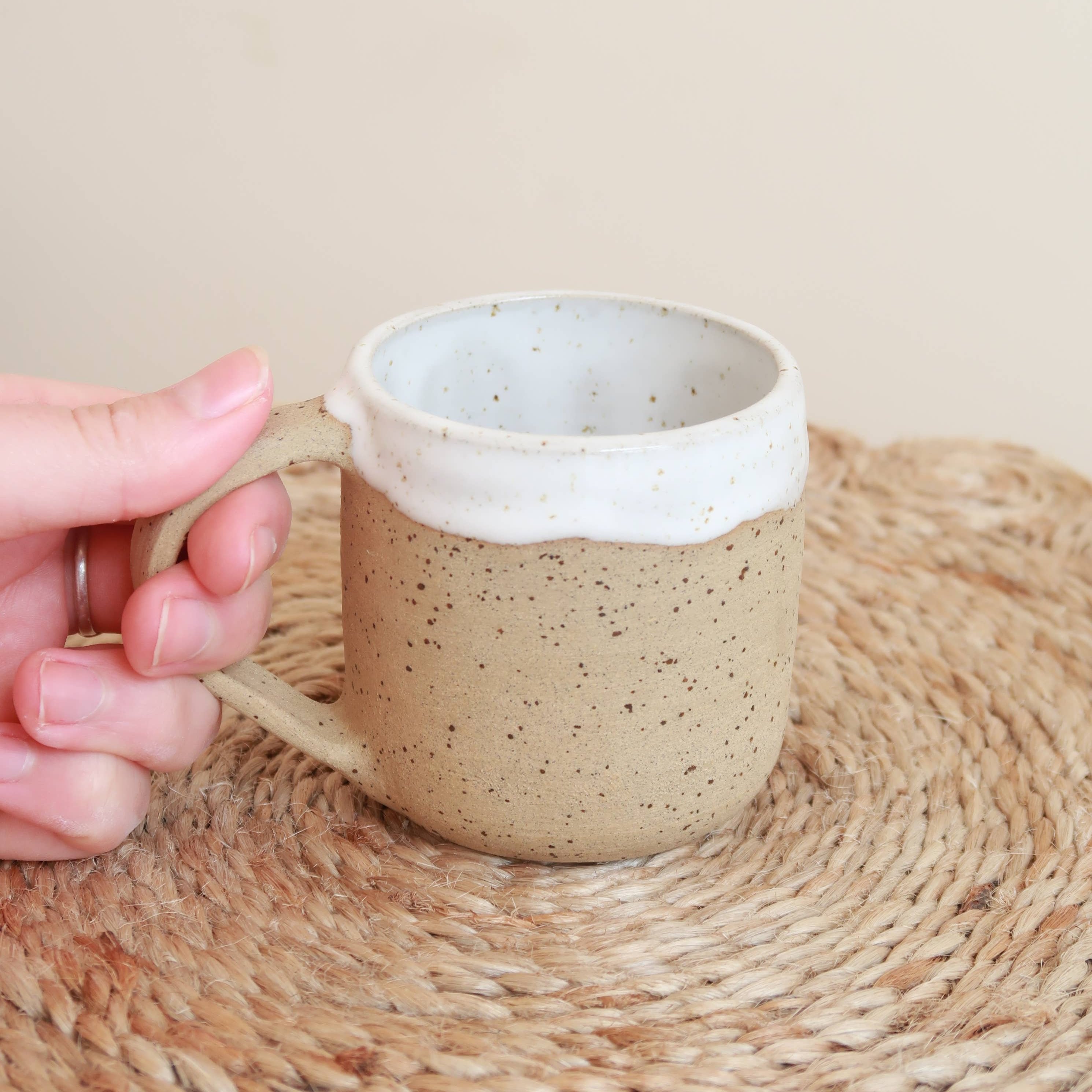 Handmade Ceramic Espresso Mug - Speckled Raw Clay