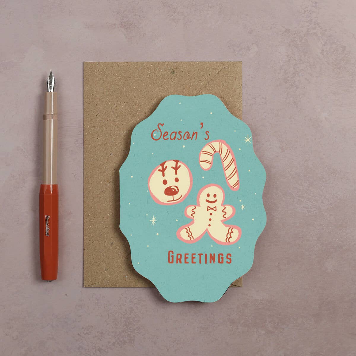 Season's Greetings Cookie Card ~ Christmas Card