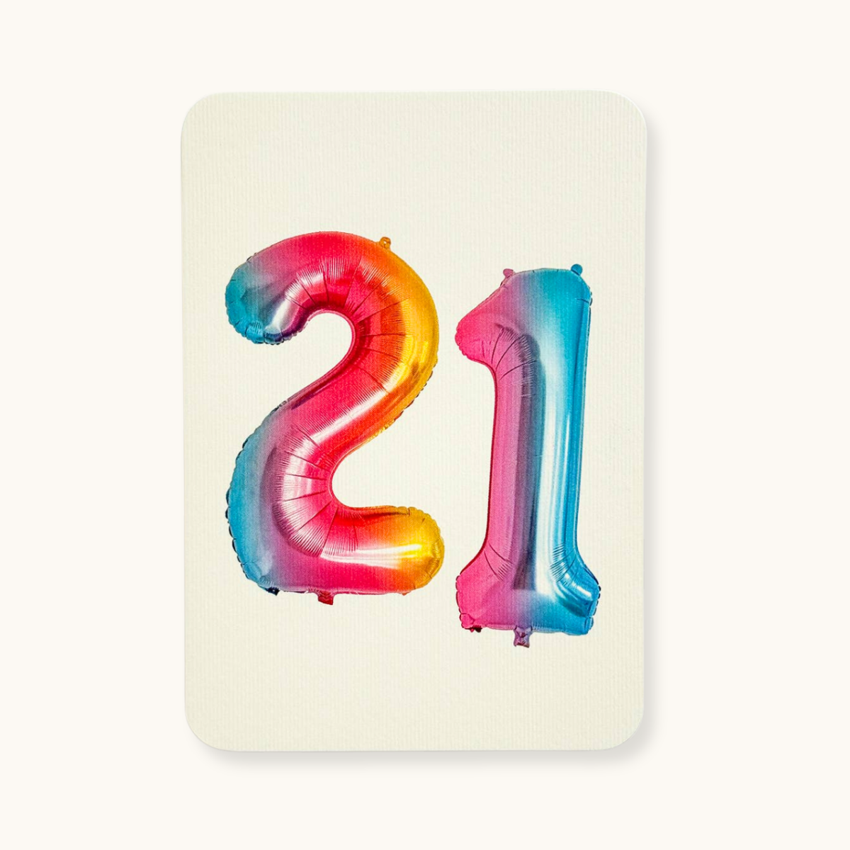 21st Birthday Card ~ Foil Balloon