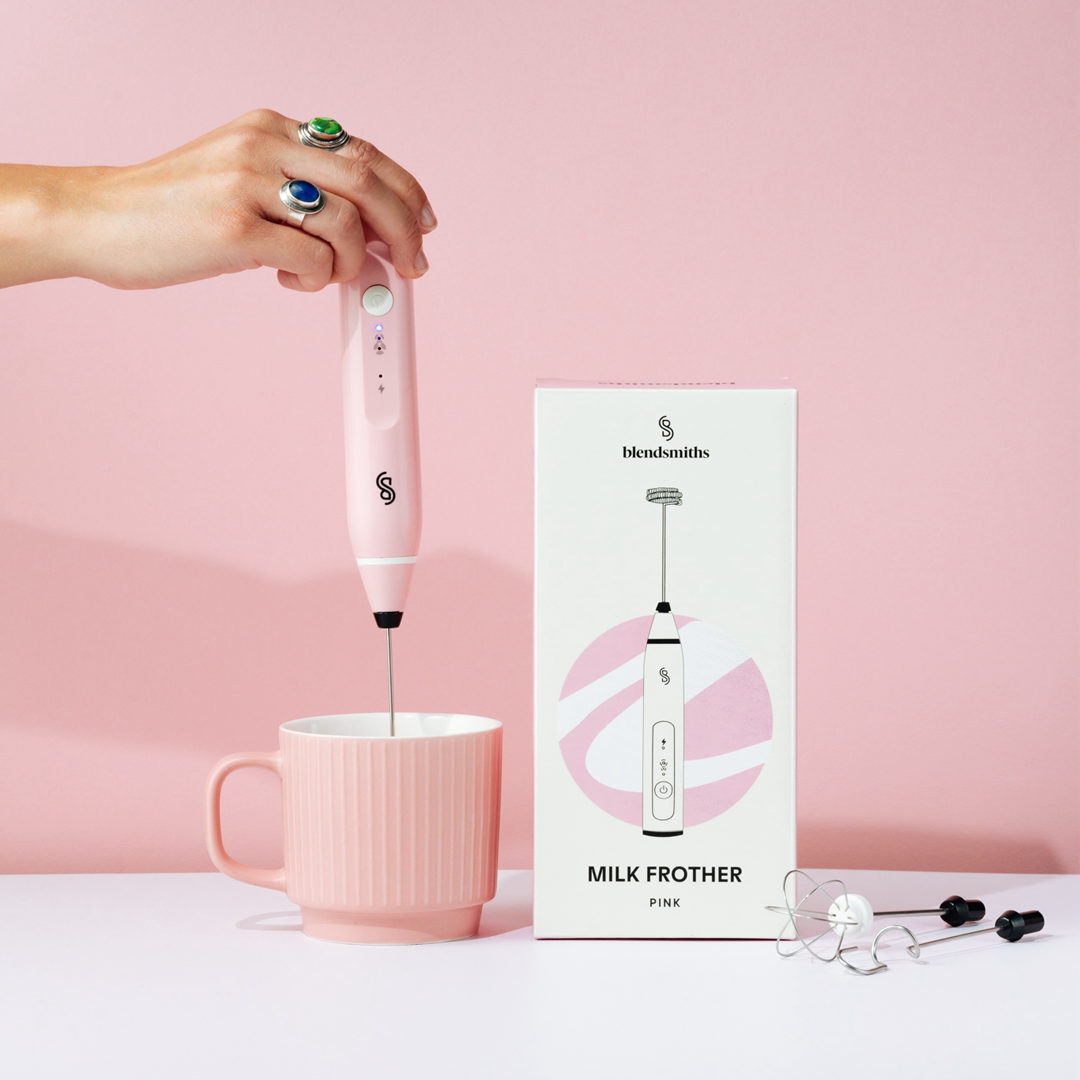 Rechargeable Hand Milk Frother - Pink