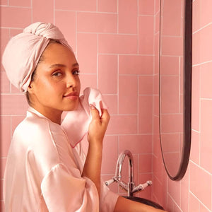 Organic Brushed Silk Hair Towel ~ Pink