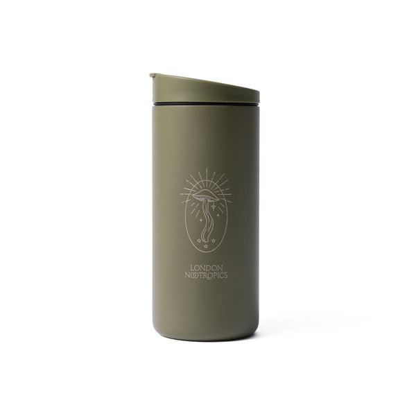 London Nootropics Gift Box with Travel Coffee Cup: Khaki