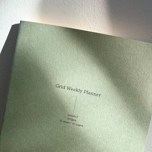 Undated Grid Weekly Planner Notebook - Pale Green