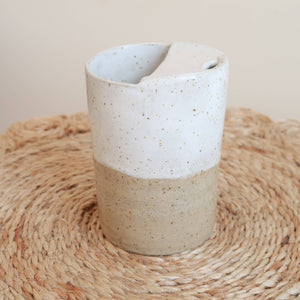 Handmade Ceramic Espresso Travel Keep Cup - Speckled Raw Clay - 300ml
