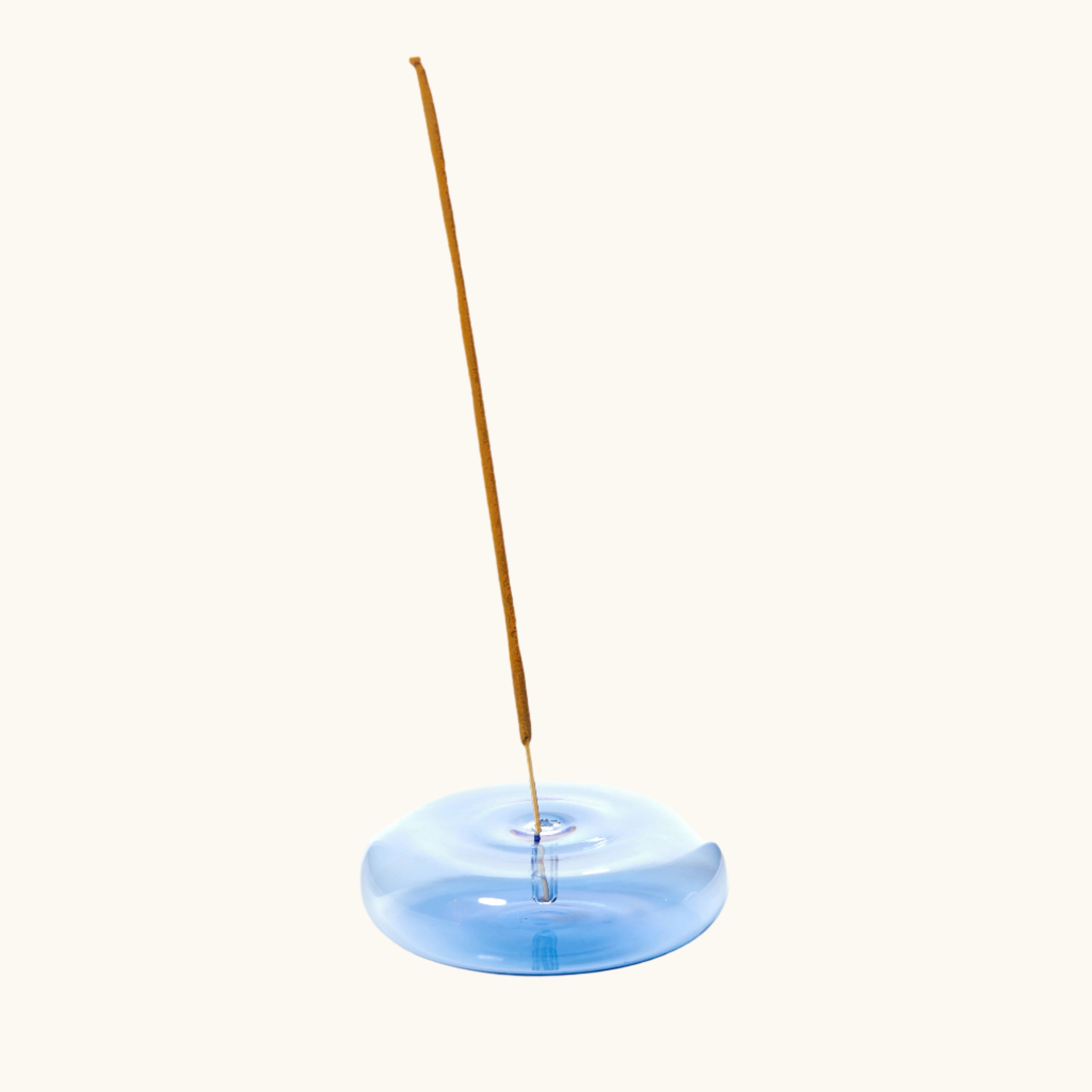 Dimple - Hand Blown Glass Incense Holder Blue