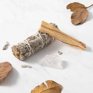 Clear Quartz Smudge Ritual Set – Cleanse, Protect & Invite Positive Energy