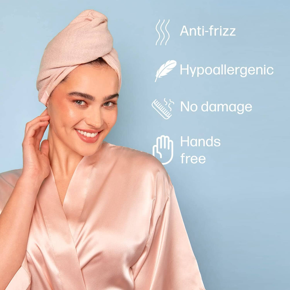 Organic Brushed Silk Hair Towel ~ Pink